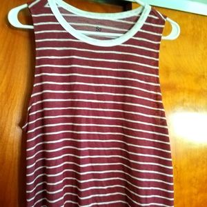 Ladies Red and White Stripped Tank Top size XL